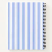 Soft Blue Vertikal Strip Notebook Notizblock (Rückseite)