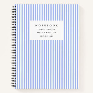 Soft Blue Vertikal Strip Notebook Notizblock