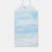 Soft Blue Watercolor Brush Geschenkanhänger (Vorderseite)