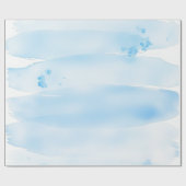 Soft Blue Watercolor Brush Strokes Geschenkpapier (Flach)