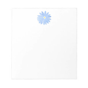 Soft Blue Watercolor Daisy Notizblock