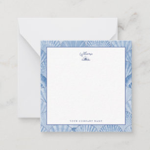 Soft Blue Watercolor Seashell Custom Note Card Mitteilungskarte