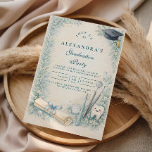 Soft Blue White Coat Dentist Graduation Party