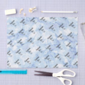 Soft Blue White Marble Seidenpapier (Handwerk)