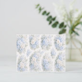 Soft Blue White Watercolor Floral Pattern Elegant Postkarte (Stehend Vorderseite)
