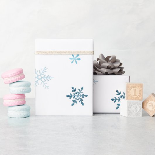 Soft Blue Winter Christmas Watercolor Design Geschenkpapier (Babyparty)