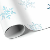 Soft Blue Winter Christmas Watercolor Design Geschenkpapier (Rolleneckpunkt)