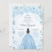 Soft Blue Winter Princess Quinceanera Einladung (Vorderseite)
