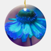 Soft Blue Zinnia Blume Ornament (Hinten)