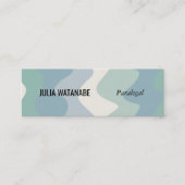 Soft Blues Handmade Wavy Strips und Social Icons Mini Visitenkarte (Vorderseite)