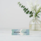 Soft Blues Handmade Wavy Strips und Social Icons Mini Visitenkarte (Stehend Vorderseite)