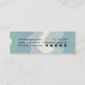 Soft Blues Handmade Wavy Strips und Social Icons Mini Visitenkarte (Rückseite)