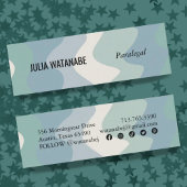 Soft Blues Handmade Wavy Strips und Social Icons Mini Visitenkarte