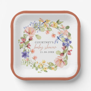 Soft Blume Dragonflies Boho Chic Babydusche Pappteller