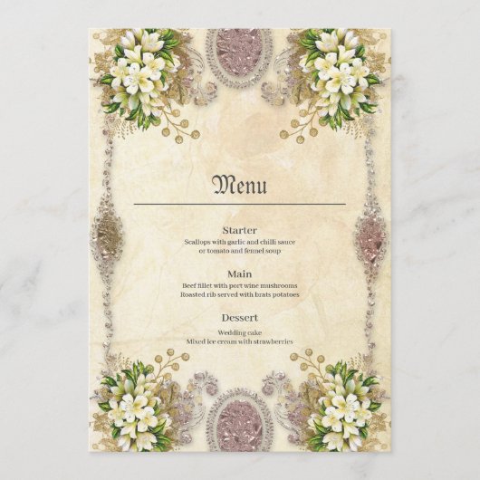 Soft Blume Menükarte (Vorderseite)