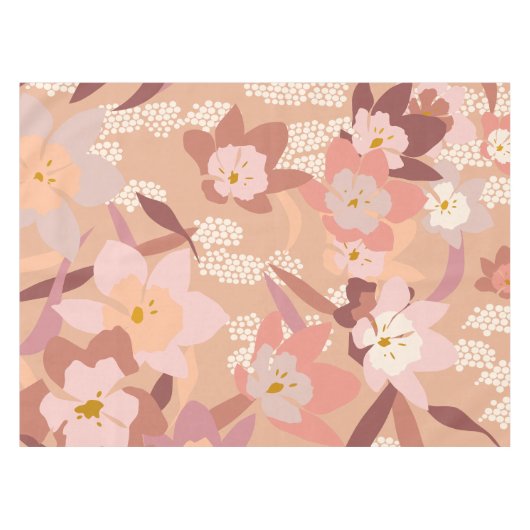 Soft Blume - Peach Tischdecke (Vorderseite (Horizontal))