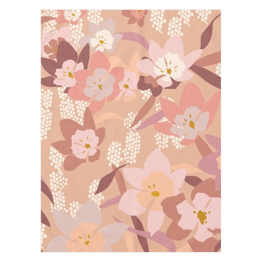 Soft Blume - Peach Tischdecke (Vorderseite)