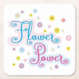Soft Blume Power Rechteckiger Pappuntersetzer
