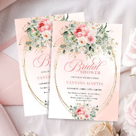 Soft Blush and Gold Botanical Bridal Shower Invite Einladung