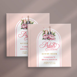 Soft blush and gold petals prosecco guest book gästebuch