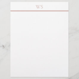 Soft Blush Bar Monogramm Briefpapier