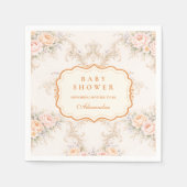 Soft Blush Barock-Rosen Baby Shower Serviette (Vorderseite)