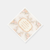 Soft Blush Barock-Rosen Baby Shower Serviette (Ecke)