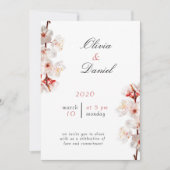 Soft Blush Blossom Wedding Invitation Einladung (Vorderseite)