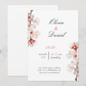 Soft Blush Blossom Wedding Invitation Einladung (Vorne/Hinten)
