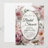 Soft Blush Blues Peak und Rose Serenade Einladung (Vorne/Hinten)