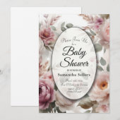 Soft Blush Blues Peak und Rose Serenade Einladung (Vorne/Hinten)