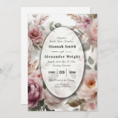 Soft Blush Blues Peak und Rose Serenade Einladung (Vorne/Hinten)