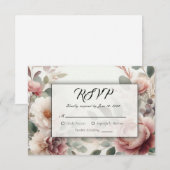 Soft Blush Blues Peak und Rose Serenade RSVP Karte (Vorne/Hinten)