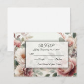 Soft Blush Blues Peak und Rose Serenade RSVP Karte (Vorne/Hinten)