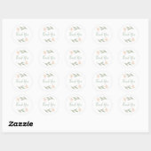 Soft Blush Blumen Runde Danke Sticker (Blatt)