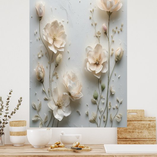 Soft Blush Blumenstrauß Wand an Wand Poster - Eleg (Küche)