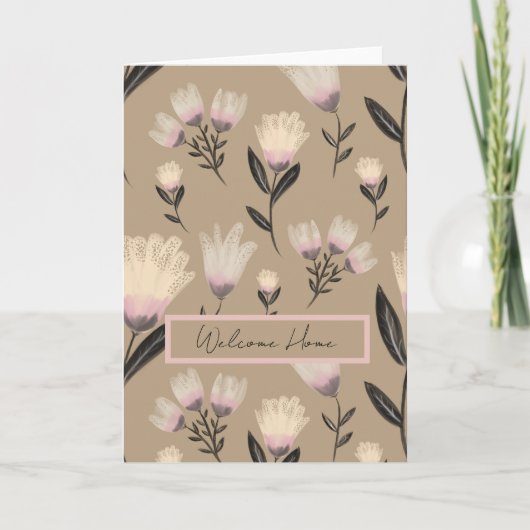 Soft Blush Botanical Floral Greeting Card Karte (Vorderseite)