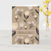 Soft Blush Botanical Floral Greeting Card Karte (Gelbe Blume)