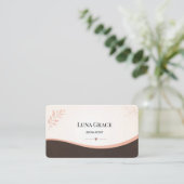 Soft Blush Brow-Künstlerin Visitenkarte (Stehend Vorderseite)