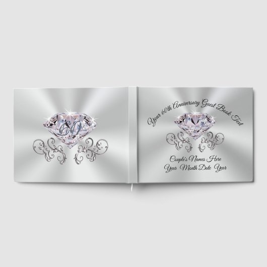 Soft Blush Diamond Wedding Anniversary Guest Book Gästebuch (Voll)