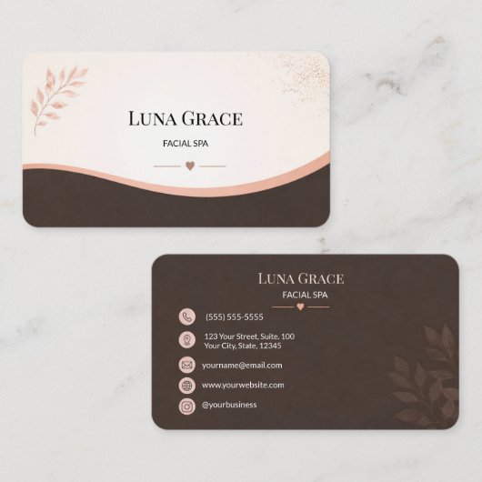 Soft Blush Facial Spa Visitenkarte (Vorne/Hinten)