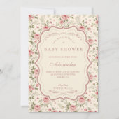 Soft Blush Floral Heirloom Baby Shower Einladung (Vorderseite)