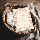 Soft Blush Floral Heirloom Baby Shower Einladung