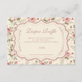 Soft Blush Floral Heirloom Diapper Raffle Begleitkarte (Vorderseite)