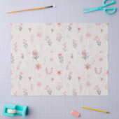 Soft Blush Floral Pattern Tissue Paper Seidenpapier (Basteln)