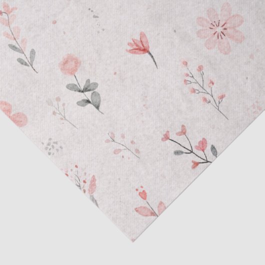 Soft Blush Floral Pattern Tissue Paper Seidenpapier (Detail)