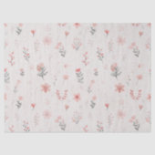 Soft Blush Floral Pattern Tissue Paper Seidenpapier (Vorderseite)