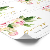 Soft Blush Floral Peony Guess How Many Kisses Post Poster (Ecke)