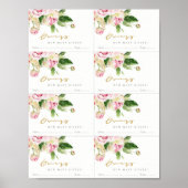 Soft Blush Floral Peony Guess How Many Kisses Post Poster (Vorne)