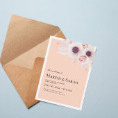 Soft Blush Floral Wedding Invitation Einladung